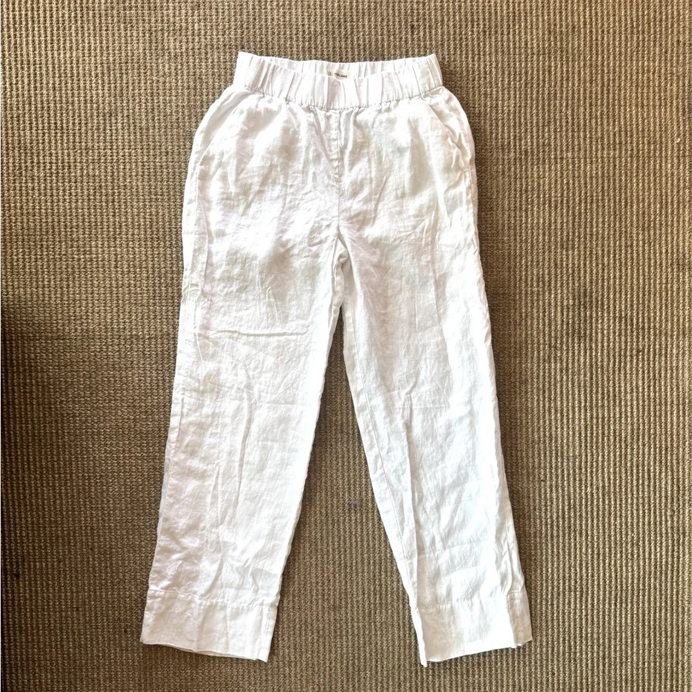 Everlane White Wide-Leg Linen Pants